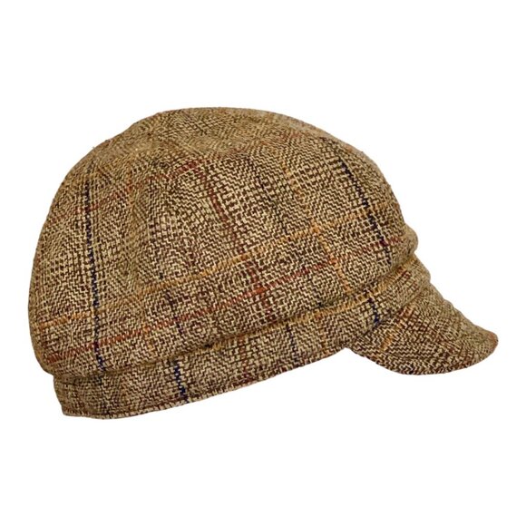 Vintage Unisex Adult Tweed Newsboy Cap 22 Inches Circumference - Picture 4 of 5